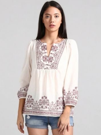 Embroidered Women Cotton Tops