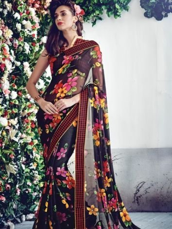 Floral Printed Catalogue Sarees