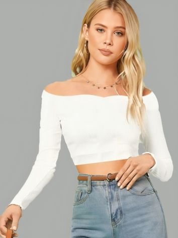 Off-Shoulder Crop Tops