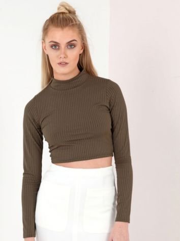 Packed Neck Crop Tops