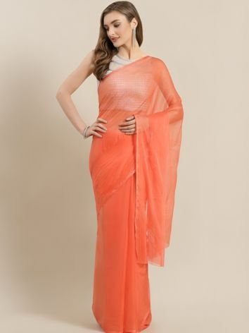 Plain Chiffon Saree
