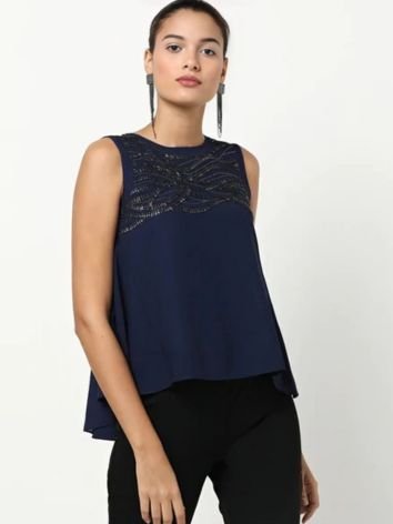 Round Neck Sleeveless Top