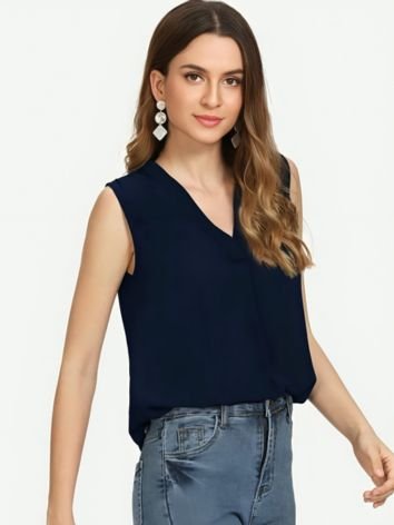 V-Shaped Sleeveless Top