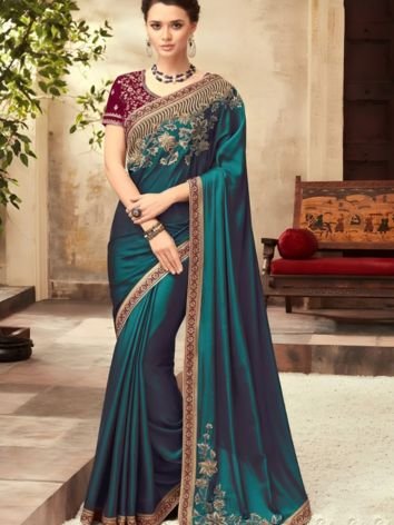 Blue Art Silk Sarees