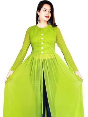 Chiffon based Front Slit Kurti