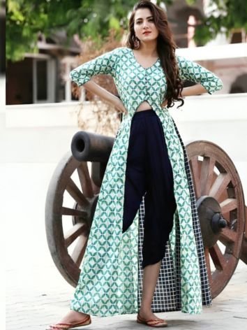 Middle Cut Flared Stylish Kurtis