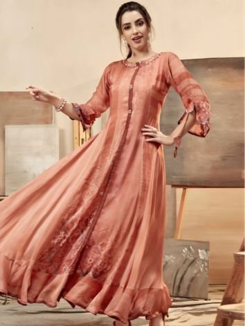 Party Wear Chiffon Kurtis