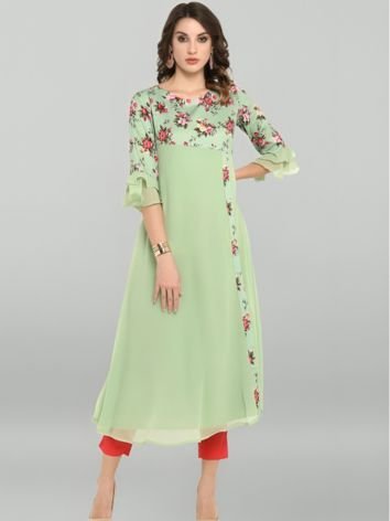 Plain Angrakha Kurtis with Leggings
