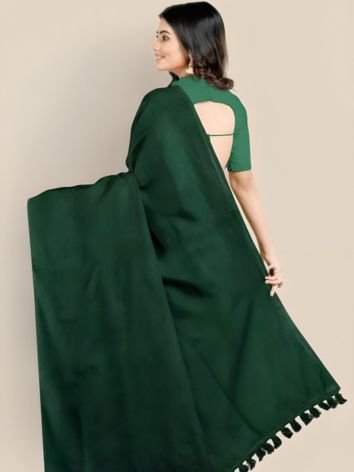 Plain mulmul cotton sarees