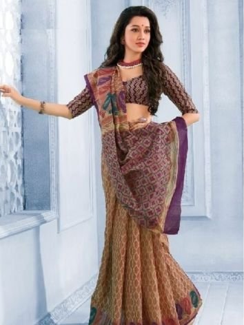 Printed jute Sarees