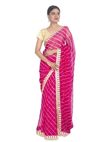 The Lace Worked Leheriya Sarees