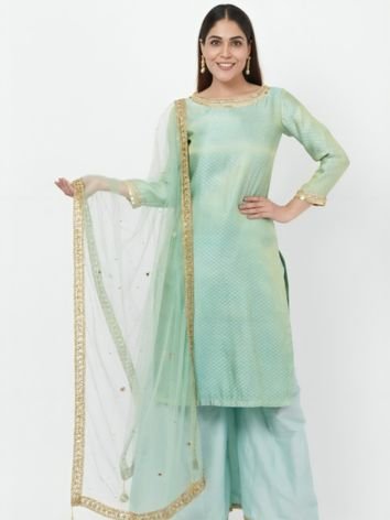 Mirror Worked Net Kurtis