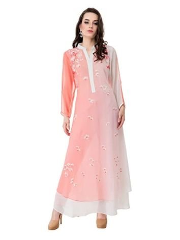 Pearl Worked Net Kurtis