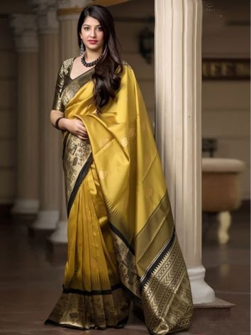 Half Up Style with Cotton Saree