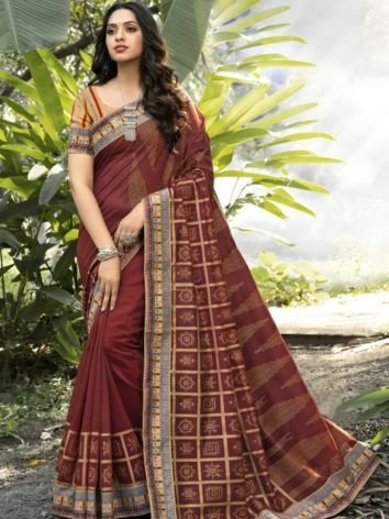 Digital Printed Chanderi Saree