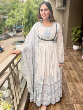 Printed Cotton Anarkali Suit