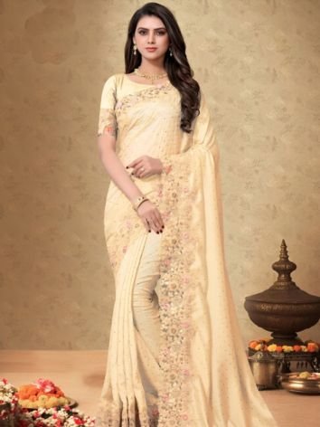 Embroidery Art Silk Saree from Bangalore