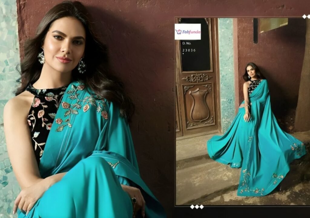 Esha Gupta in Chiffon Georgette Saree