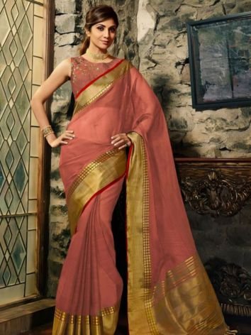 Shilpa Shetty in Chanderi Net Saree