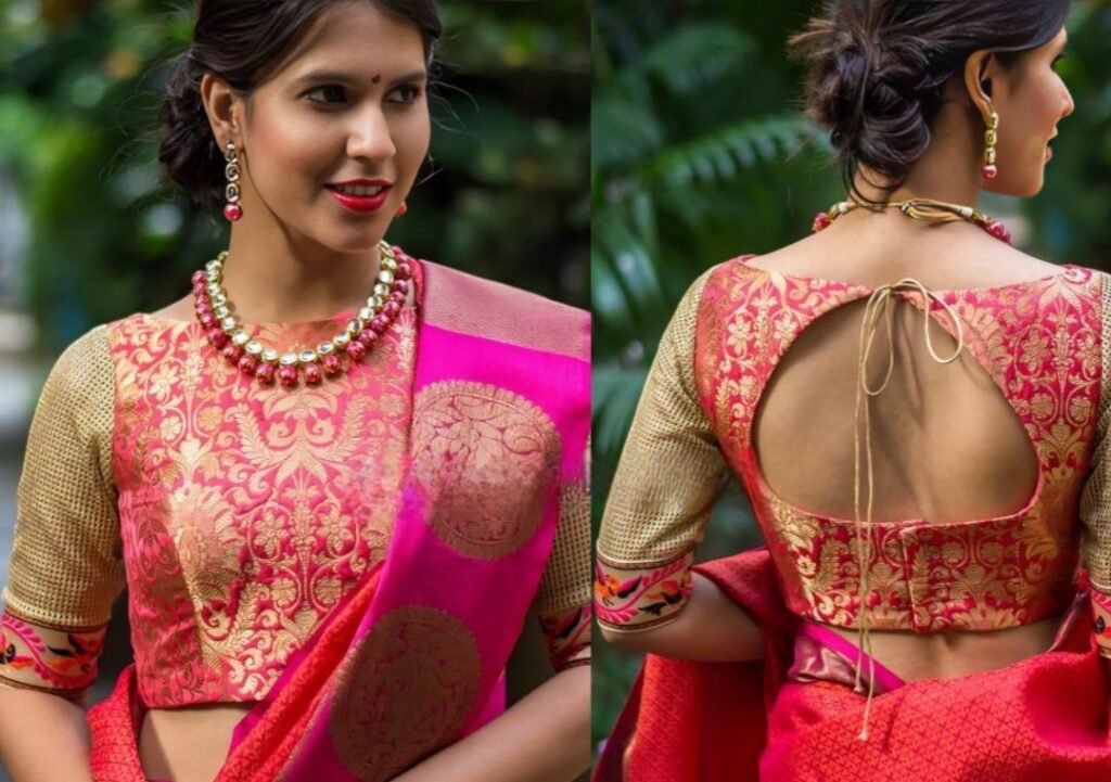 Boat Neck Blouse Design